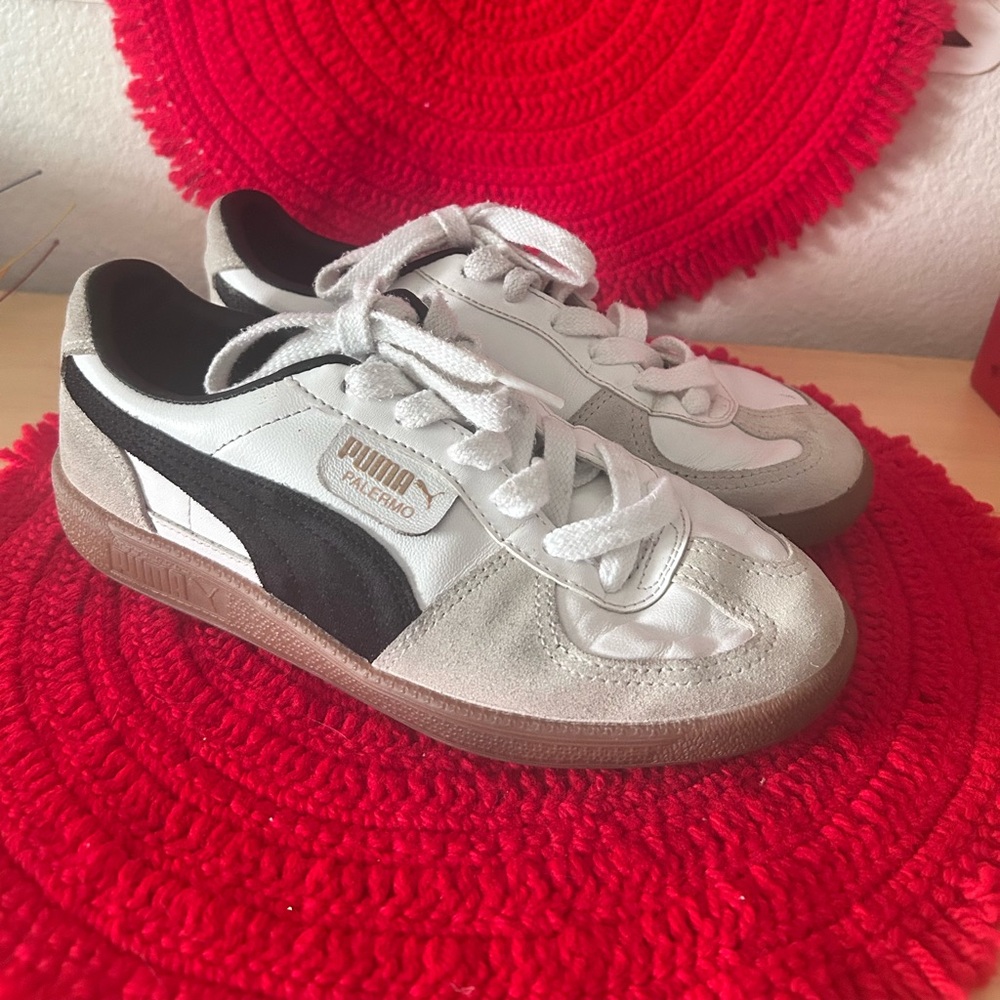 Puma Palermo White and Black Sneakers